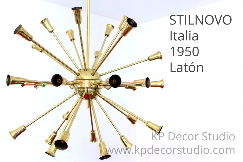 Brass sputnik chandelier by stilnovo